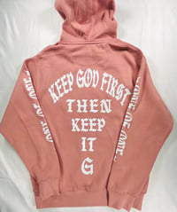 Image 2 of KEEP GOD FIRST MAUVE HOODIE