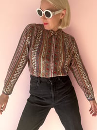 Image 1 of Vintage Classic Long Sleeve Paisley Shirt 