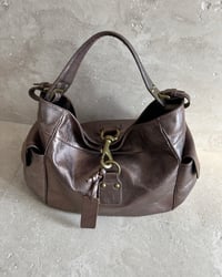 Image 1 of METALLIC LEATHER LOBSTER CLASP BAG