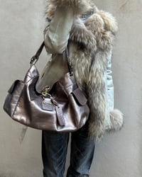 Image 8 of METALLIC LEATHER LOBSTER CLASP BAG