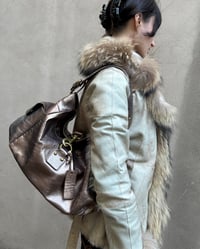 Image 2 of METALLIC LEATHER LOBSTER CLASP BAG