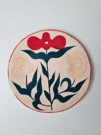 Image 1 of TRIO | grande assiette, rouge et ivoire