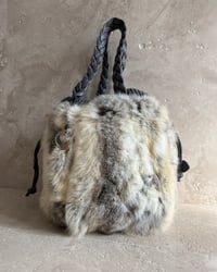 Image 5 of ITALIAN LEATHER AND FUR KNIT BAG