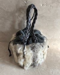 Image 3 of ITALIAN LEATHER AND FUR KNIT BAG