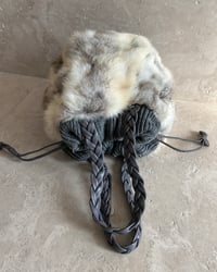 Image 4 of ITALIAN LEATHER AND FUR KNIT BAG