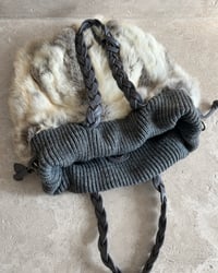 Image 10 of ITALIAN LEATHER AND FUR KNIT BAG