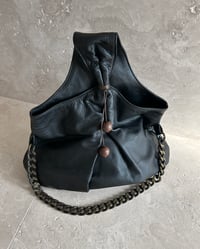 Image 4 of LEATHER BEAD AND CHAIN BAG