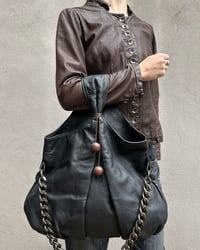 Image 12 of LEATHER BEAD AND CHAIN BAG