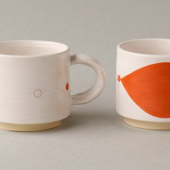 Image of Orange Stacking Double Espresso Cups