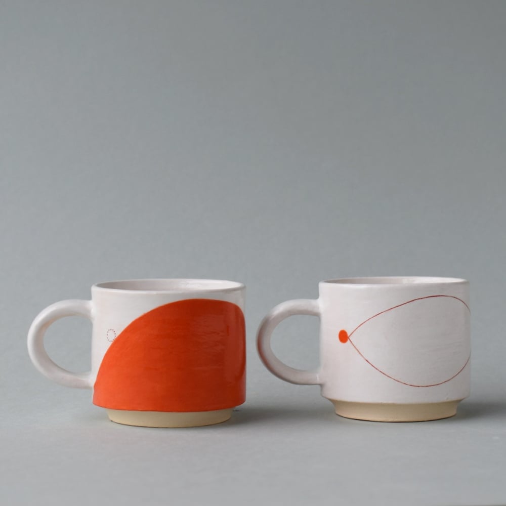 Image of Orange Stacking Double Espresso Cups