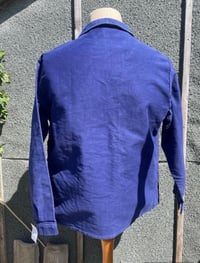 Image 2 of French Vintage Moleskin Chore Jacket Navy Blue Workwear Coat Size Small Medium