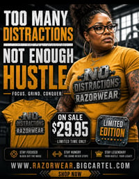 Image 1 of NO DISTRACTIONS TEE by Razorwear 