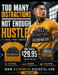 Image 3 of NO DISTRACTIONS TEE by Razorwear 