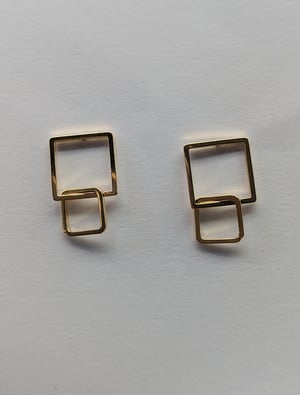 Image of Pendientes cuadrados entrelazados 