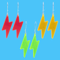 Image 1 of Neon Lightning Bolt Earrings
