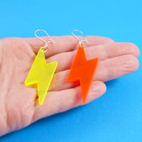Image 8 of Neon Lightning Bolt Earrings