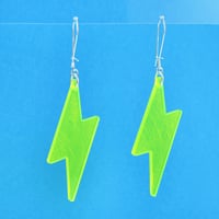 Image 3 of Neon Lightning Bolt Earrings