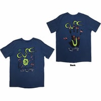 Image 1 of The Cure Unisex Stone Wash T-Shirt: Wish Tour '92 (Denim Blue) (Back Print) / Officially Licenced