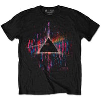 Pink Floyd Unisex T-Shirt: Dark Side of the Moon Pink Splatter (Black) / Officially Licenced T-Shirt