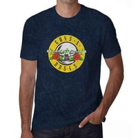 Guns N' Roses Unisex T-Shirt: Classic Logo (Navy Blue) (Wash Collection) I Officially Licenced