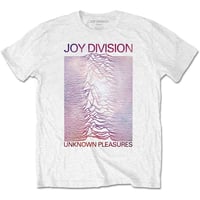 Joy Division Unisex T-Shirt: Space - Unknown Pleasures Gradient (White) I Officially Licenced