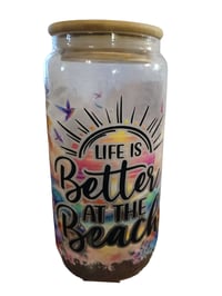 Image 1 of Life's Better at the Beach Glass Tumbler