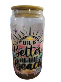 Image 4 of Life's Better at the Beach Glass Tumbler