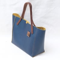 Image 5 of One-off Small Tote in blue+yellow 