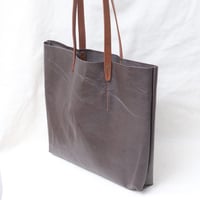 Image 4 of Crumpled Soft Shopping Tote in chocolate