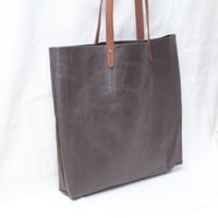 Image 2 of Crumpled Soft Shopping Tote in chocolate