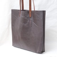 Image 5 of Crumpled Soft Shopping Tote in chocolate