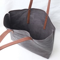 Image 6 of Crumpled Soft Shopping Tote in chocolate