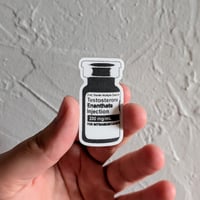 die-cut testosterone vial