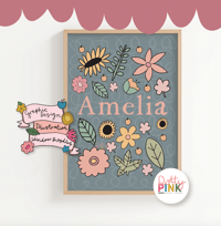 Image 1 of Personalised Floral Name Print