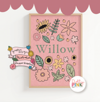 Image 3 of Personalised Floral Name Print