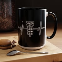 Image 1 of Drag Racing Heartbeat Coffee Mug - 15oz