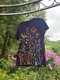 Image 1 of Hand Painted Bleach Flower TShirt WITH COLOR 