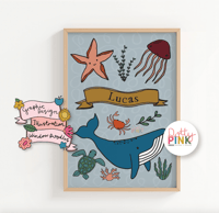 Personalised Ocean Name Print