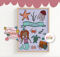 Personalised Mermaid Name Print