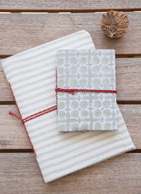 Image 2 of Notebook in Dove Stripe + Olive Star
