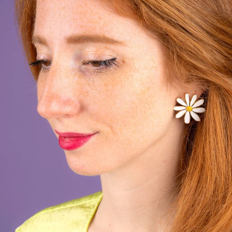 PAIRE DE BOUCLES D'OREILLES MARGUERITES - COUCOU SUZETTE ® Image 2