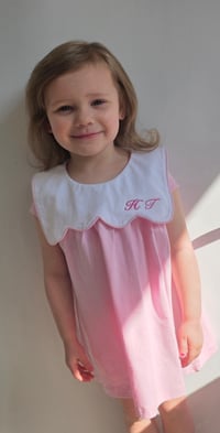Image 1 of Girls cotton embroidery initial dress 