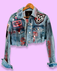 Image 3 of CROPPED  ✘ JEANSJACKE ✘ IBIZA PRINT  ✘ VINTAGE  ✘ UPCYCLED 1 1