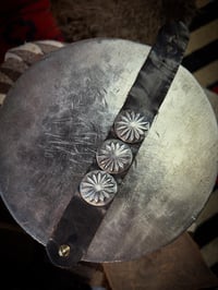 Image 5 of WL&A Handmade Tres Repousse Medicine Leather Bracelet - Wrist Size 6" to 7.75"