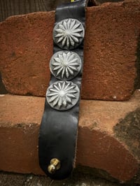 Image 3 of WL&A Handmade Tres Repousse Medicine Leather Bracelet - Wrist Size 6" to 7.75"