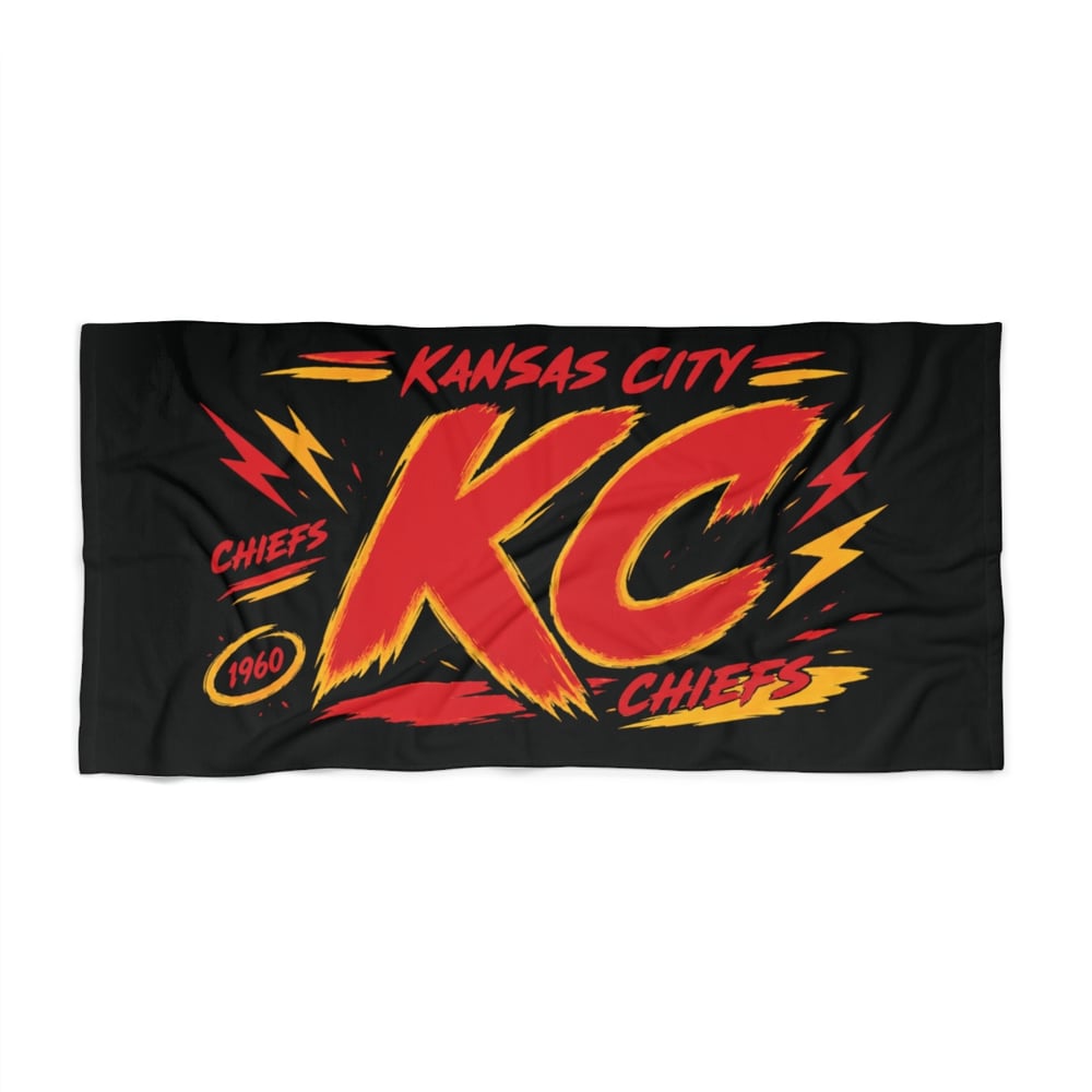 Image of Kansas City KC Chiefs Beach Towel – Bold Red & Gold Team Logo