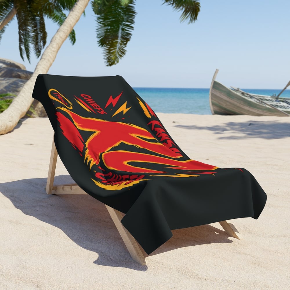 Image of Kansas City KC Chiefs Beach Towel – Bold Red & Gold Team Logo
