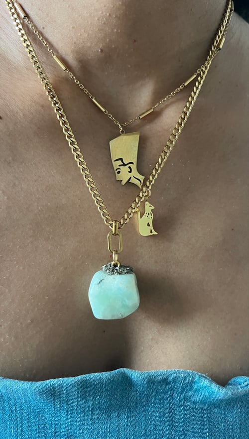 Image of GEMINA • Blue Aqua Calcite Necklace