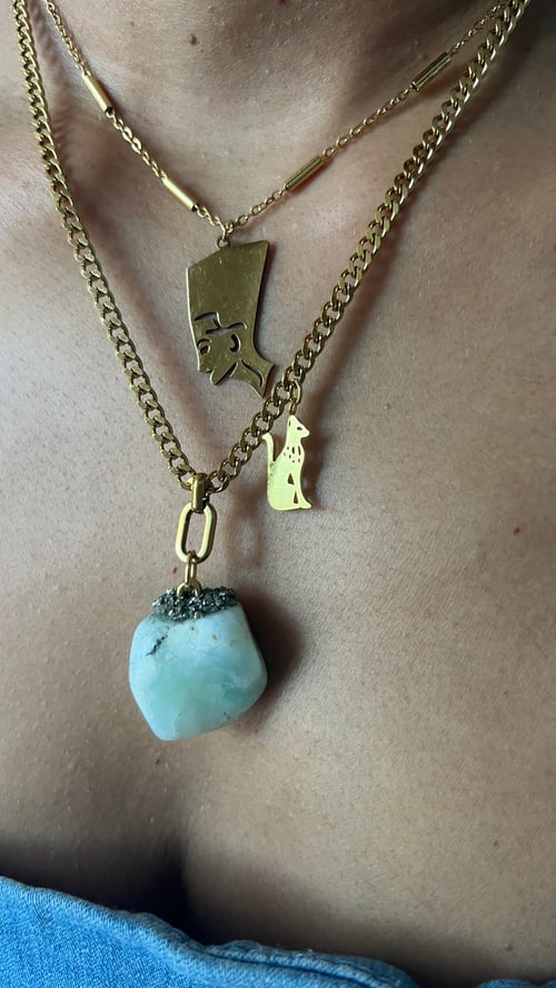 Image of GEMINA • Blue Aqua Calcite Necklace