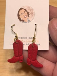 Image 1 of Red Boots (Leather Effect Polymer Clay)